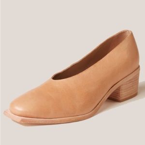 Wal & Pai Oak Block Mid Heel Pumps 37 M